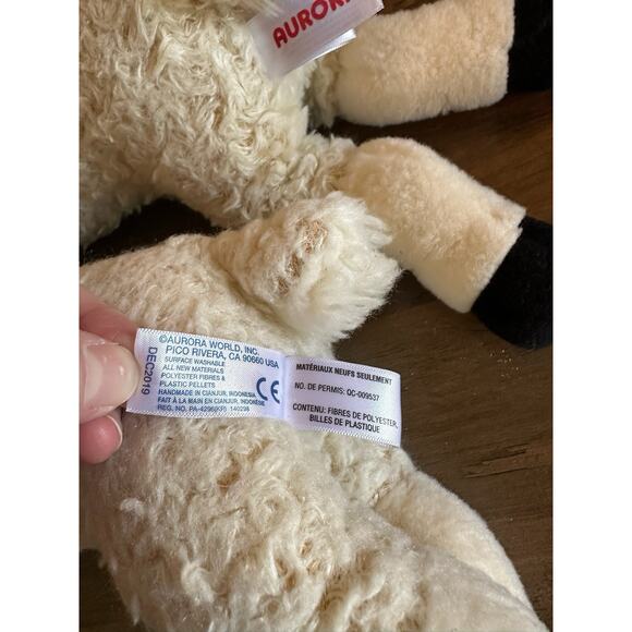 Set of 2 Aurora Lamb Plush Stuffed Animal Sheep Pair Cream White Soft Toy Kids - Picture 12 of 13